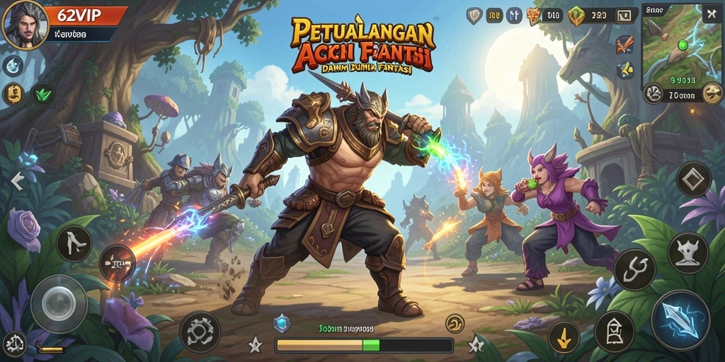Tampilan gameplay seru di dunia fantasi 62VIP.