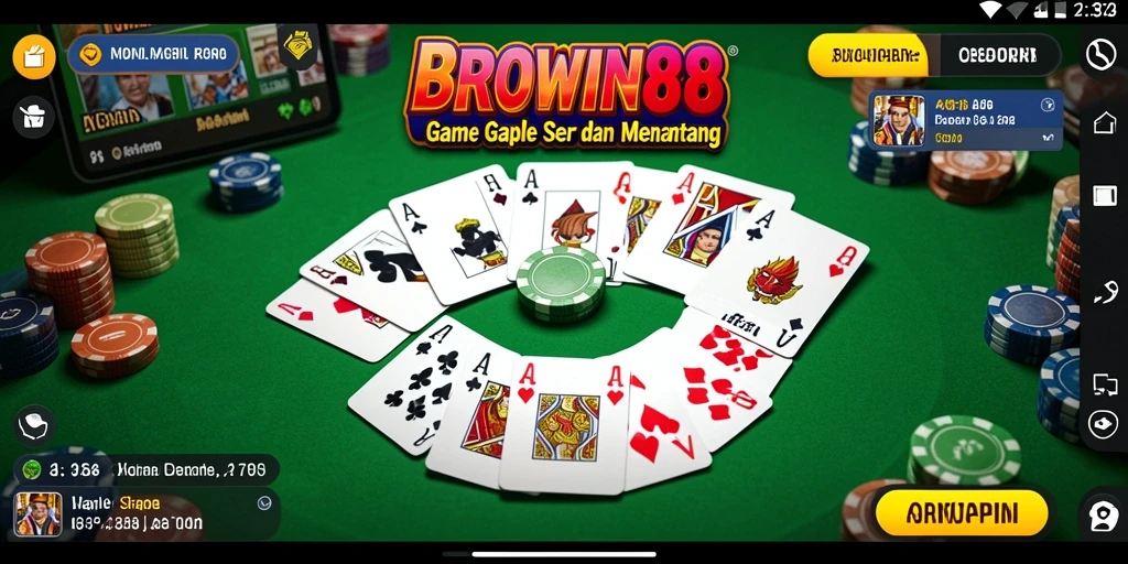 Screenshot gameplay BROWIN88 menampilkan aksi seru dalam permainan Gaple.