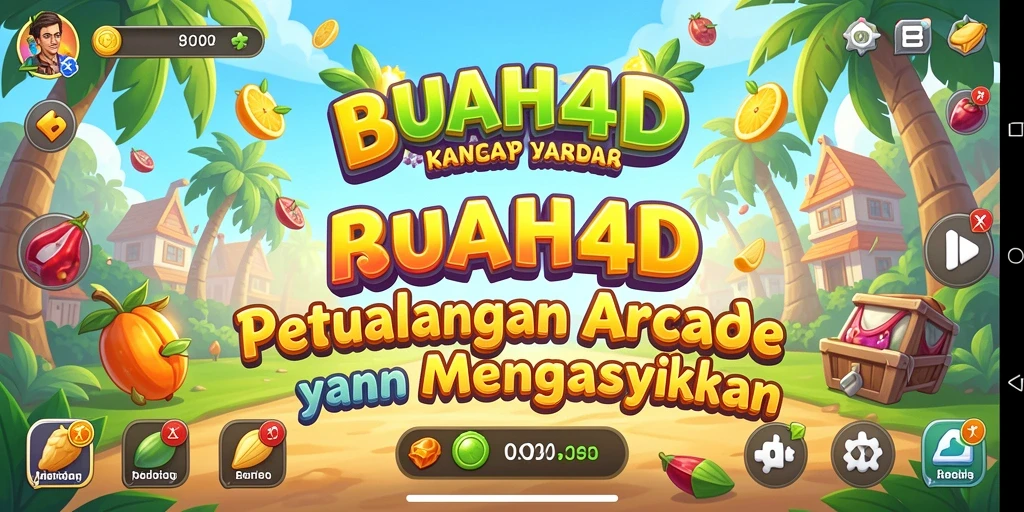 Tangkapan layar gameplay BUAH4D menampilkan grafis colorful dan karakter yang dinamis.