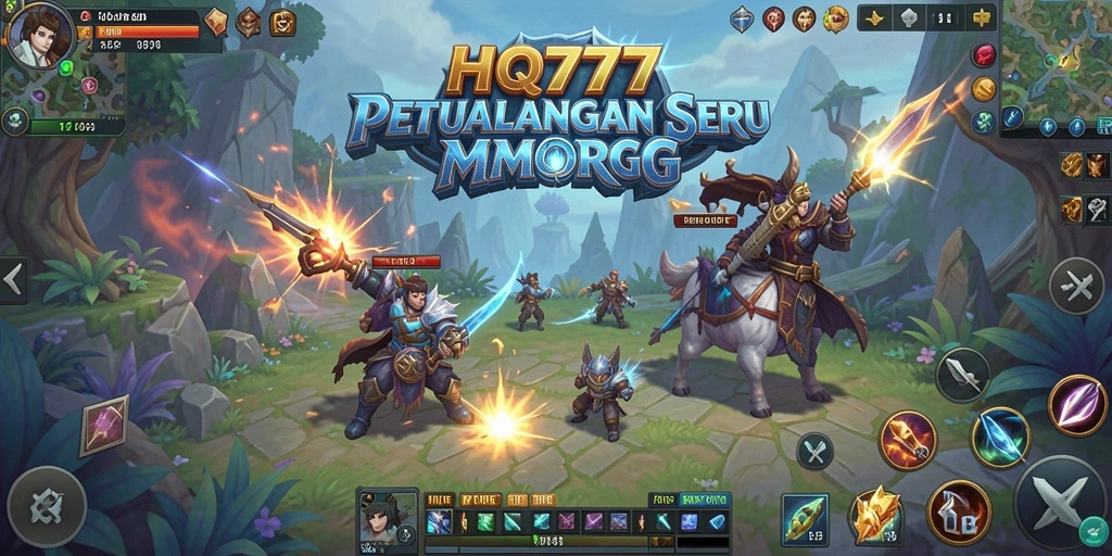 Tampilan utama gameplay HQ777 yang menampilkan aksi seru di dunia MMORPG.