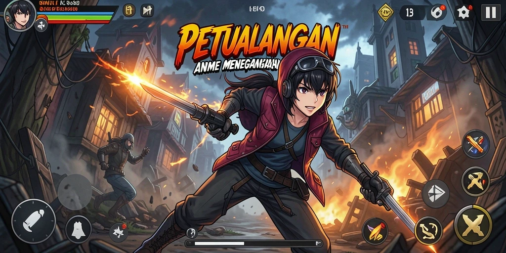 Gameplay SINTE4D yang penuh aksi dan strategi anime.