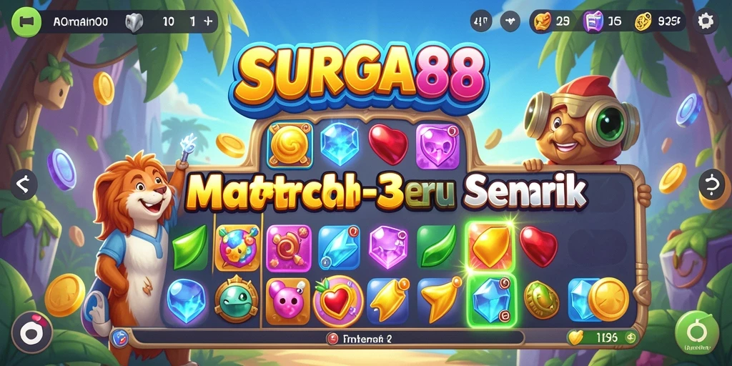 Gameplay seru SURGA88 dengan elemen Match-3 yang menarik.
